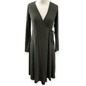 Knit wrap dress Old Navy olive green